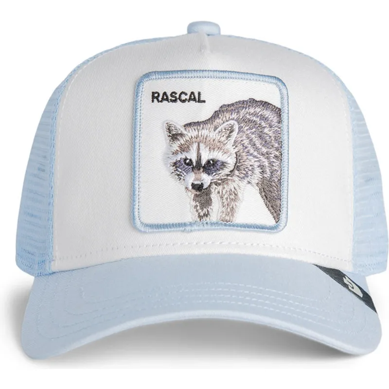 ljusbla-trucker-keps-for-barn-tvattbjorn-rascal-raccoon-mini-the-farm-fran-goorin-bros