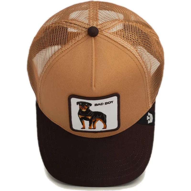 braune-trucker-kappe-rottweiler-bad-boy-the-farm-von-goorin-bros