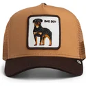 braune-trucker-kappe-fur-jungen-hund-rottweiler-bad-boy-mini-the-farm-von-goorin-bros