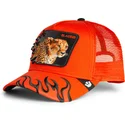 gorra-trucker-naranja-guepardo-blazing-flames-the-farm-de-goorin-bros
