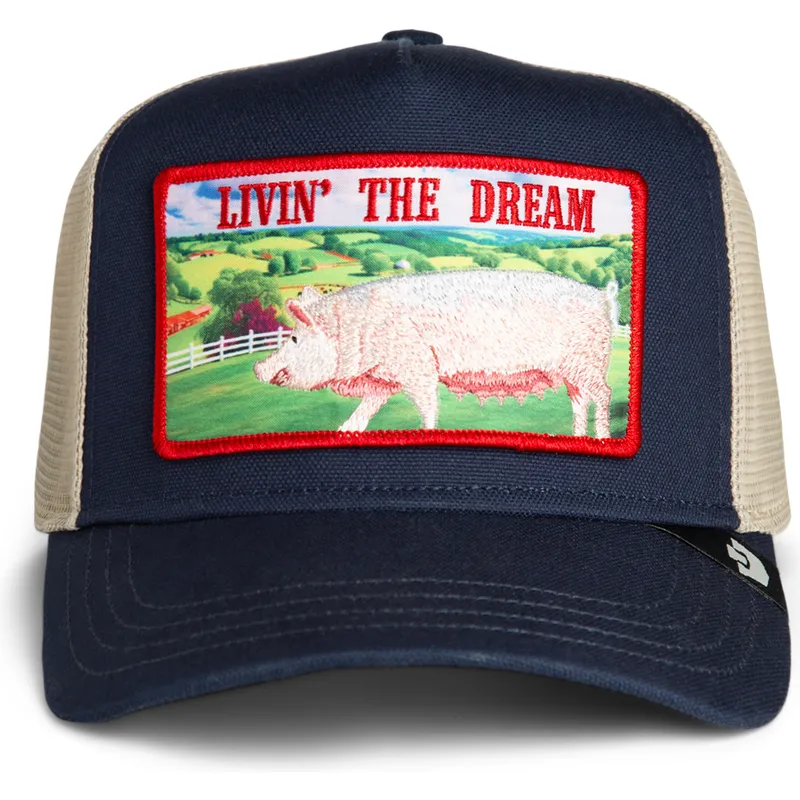 trucker-cap-marineblau-schwein-livin-the-dream-greener-grass-the-farm-von-goorin-bros