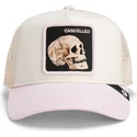 truckerkeps-beige-och-rosa-dodskalle-the-cancelled-skull-whisper-the-farm-fran-goorin-bros