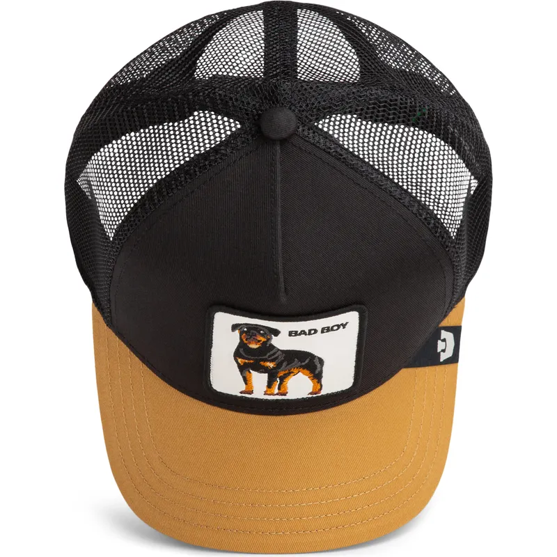 svart-och-brun-trucker-keps-hund-rottweiler-bad-boy-the-farm-fran-goorin-bros
