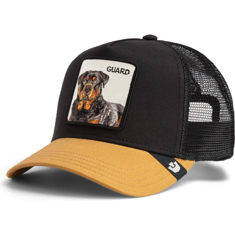 trucker-cap-schwarz-und-braun-rottweiler-the-guard-dog-the-farm-von-goorin-bros