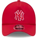 rote-trucker-kappe-mit-rotem-logo-9forty-apex-batting-practice-der-new-york-yankees-mlb-von-new-era