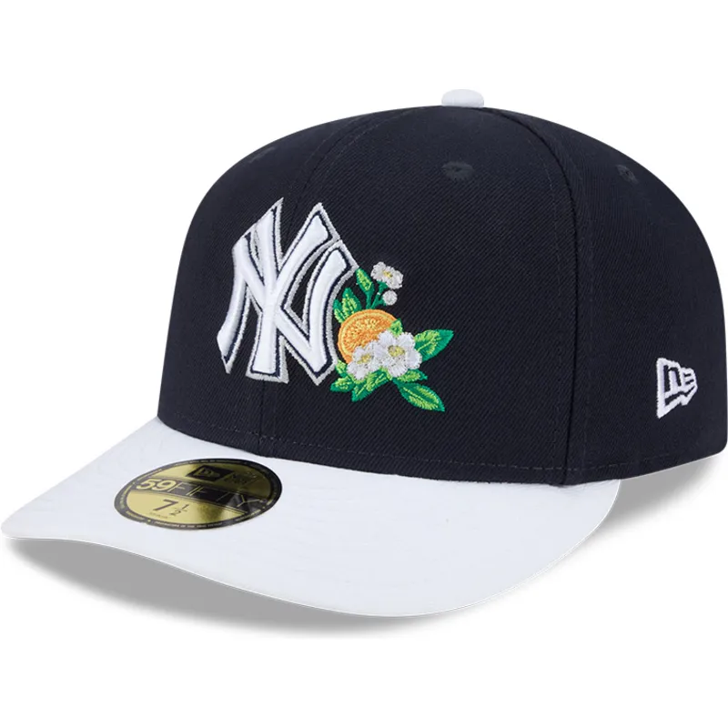 marineblaue-und-weisse-gebogene-angepasste-59fifty-spring-training-kappe-der-new-york-yankees-mlb-von-new-era