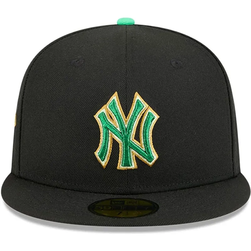 schwarze-anliegende-59fifty-flatcap-saint-patrick-s-day-der-new-york-yankees-mlb-von-new-era