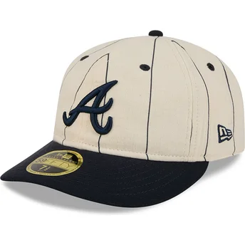 Sapkák ívelt bézs illesztett 59FIFTY Retro Crown Linen Atlanta Braves MLB New Era