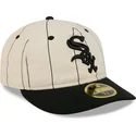 beige-angepasste-flache-kappe-59fifty-retro-crown-linen-der-chicago-white-sox-mlb-von-new-era