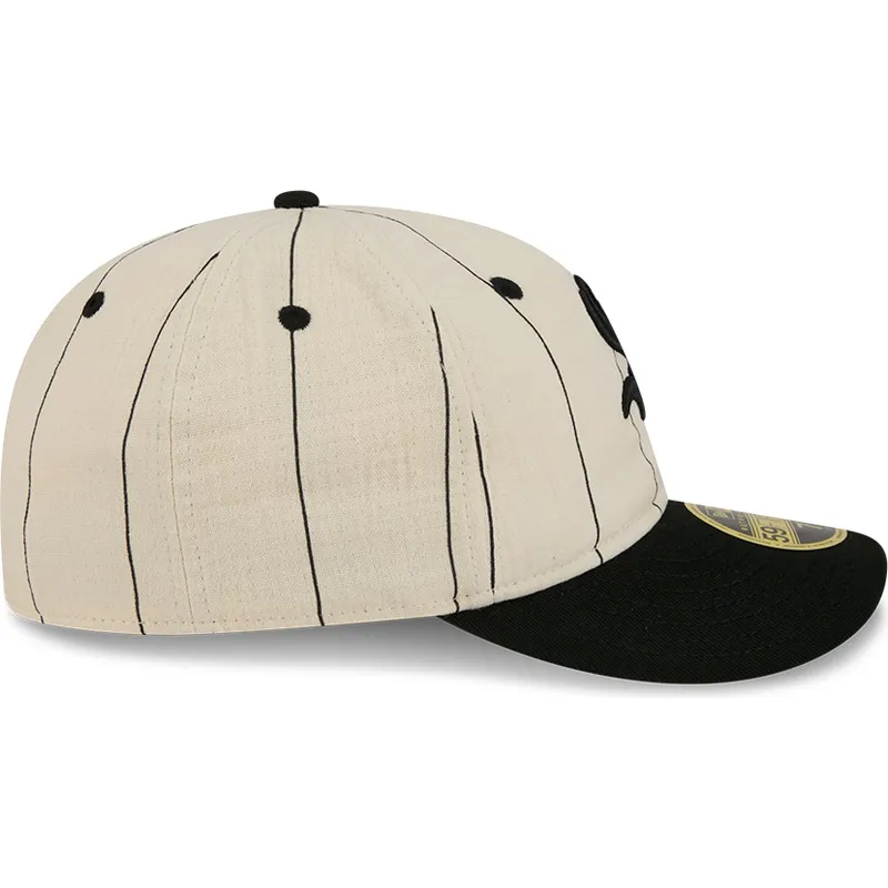 beige-angepasste-flache-kappe-59fifty-retro-crown-linen-der-chicago-white-sox-mlb-von-new-era