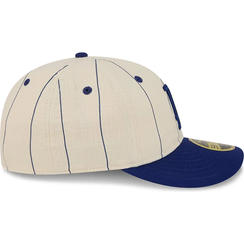 bojd-beige-justerad-keps-59fifty-retro-crown-linen-los-angeles-dodgers-mlb-fran-new-era