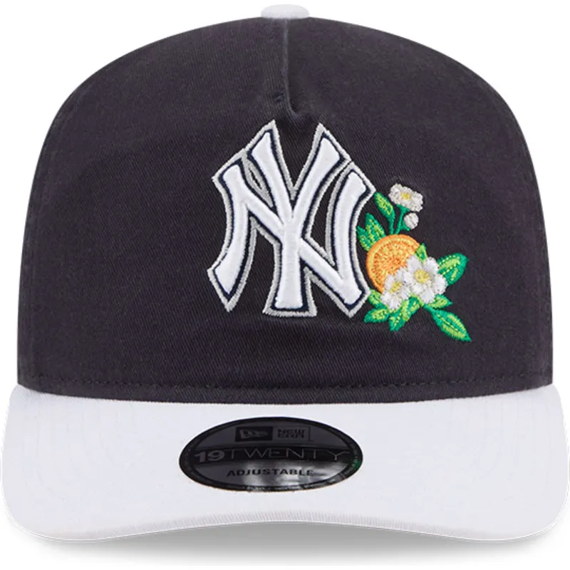 marineblaue-gebogene-snapback-kappe-19twenty-spring-training-der-new-york-yankees-mlb-von-new-era