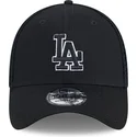 svart-justerad-truckerkeps-med-svart-logotyp-39thirty-evergreen-neo-fran-los-angeles-dodgers-mlb-av-new-era