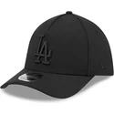 schwarze-gebogene-verstellbare-kappe-mit-schwarzem-logo-39thirty-m-crown-a-frame-der-los-angeles-dodgers-mlb-von-new-era