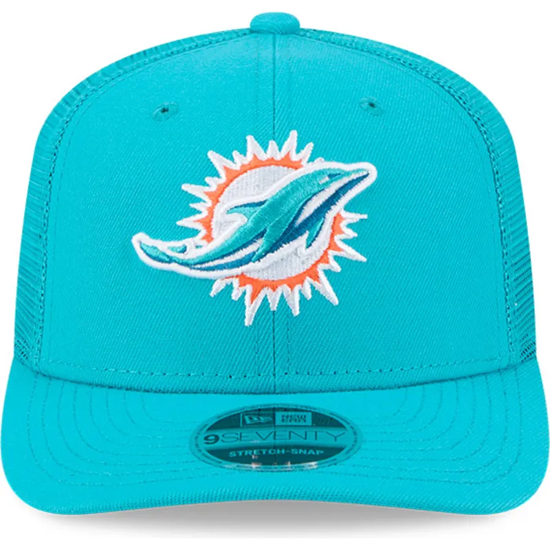 blaue-trucker-kappe-9seventy-stretch-snap-evergreen-der-miami-dolphins-nfl-von-new-era