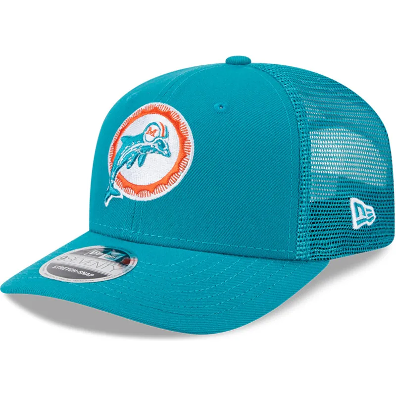 trucker-cap-blau-9seventy-stretch-snap-evergreen-helmet-der-miami-dolphins-nfl-von-new-era