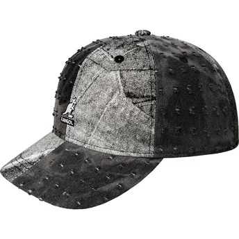 Sapkák ívelt fekete állítható pánt Denim Mashup Black Trompe L'Oeil Kangol