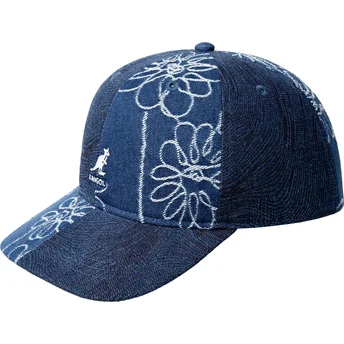 Sapkák ívelt sötétkék állítható pánt Denim Mashup Medium Blue Floral Kangol