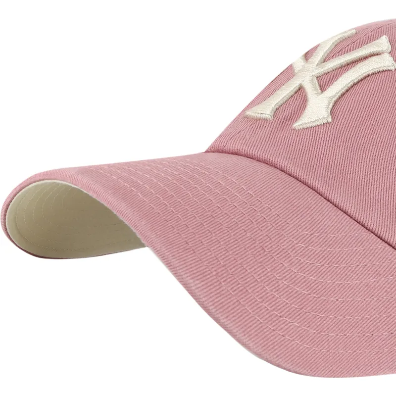 47-brand-curved-brim-clean-up-ballpark-new-york-yankees-mlb-pink-adjustable-cap