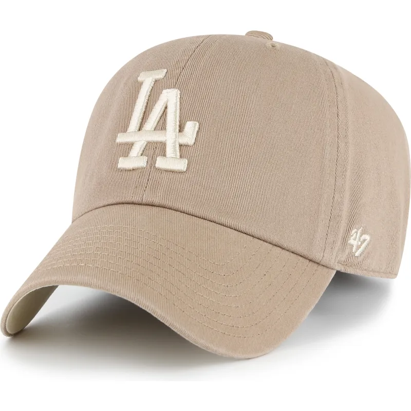braune-verstellbare-curved-cap-clean-up-ballpark-portabella-der-los-angeles-dodgers-mlb-von-47-brand