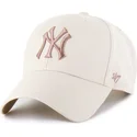 beige-kurvad-keps-snapback-med-brunt-mvp-ballpark-logotyp-fran-new-york-yankees-mlb-av-47-brand