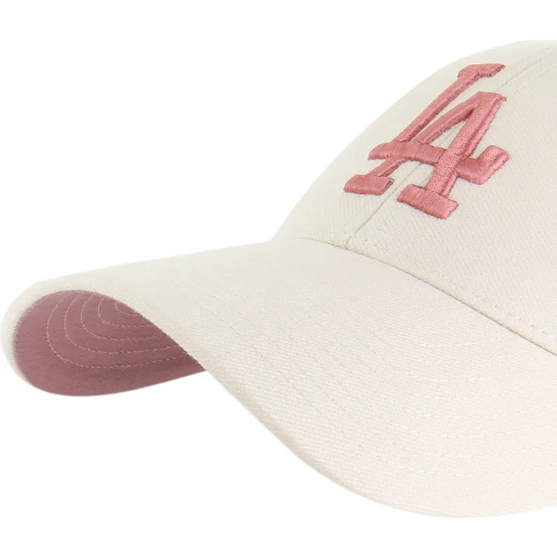 beige-kurvad-keps-snapback-med-rosa-mvp-ballpark-logotyp-los-angeles-dodgers-mlb-av-47-brand