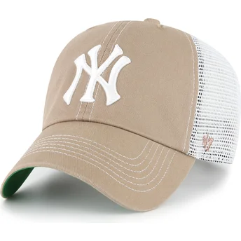 Sapkák ívelt barna snapback Clean Up Trawler New York Yankees MLB 47 Brand