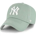 grune-verstellbare-curved-cap-clean-up-contrast-stitch-der-new-york-yankees-mlb-von-47-brand