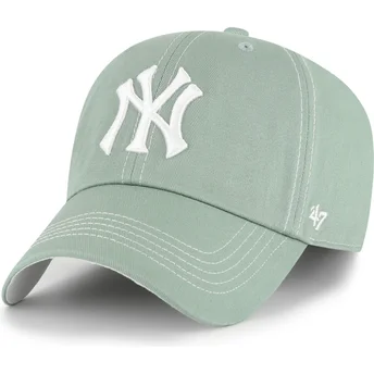 47 Brand Curved Brim Clean Up Contrast Stitch New York Yankees MLB Green Adjustable Cap