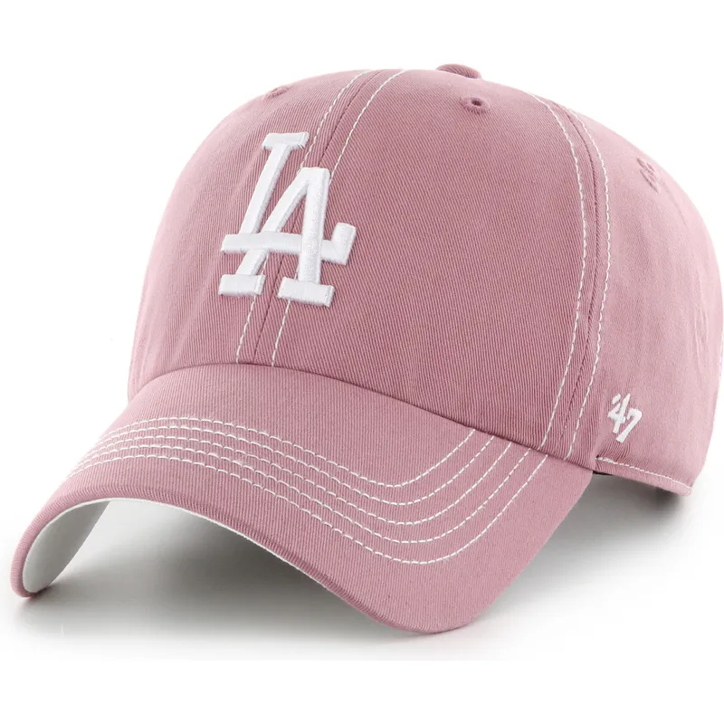 cap-ivelt-roza-reguliruema-lenta-clean-up-contrast-stitch-los-angeles-dodgers-mlb-47-brand