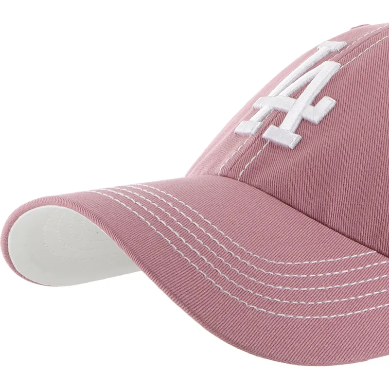 47-brand-curved-brim-clean-up-contrast-stitch-los-angeles-dodgers-mlb-pink-adjustable-cap