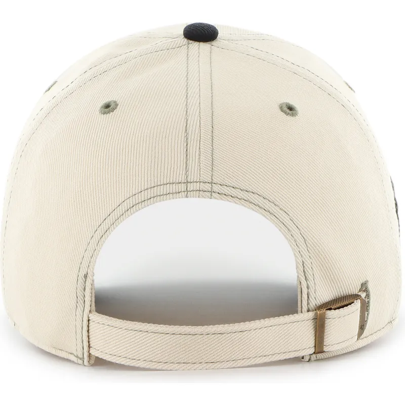 47-brand-curved-brim-clean-up-keepsake-new-york-yankees-mlb-beige-and-black-adjustable-cap