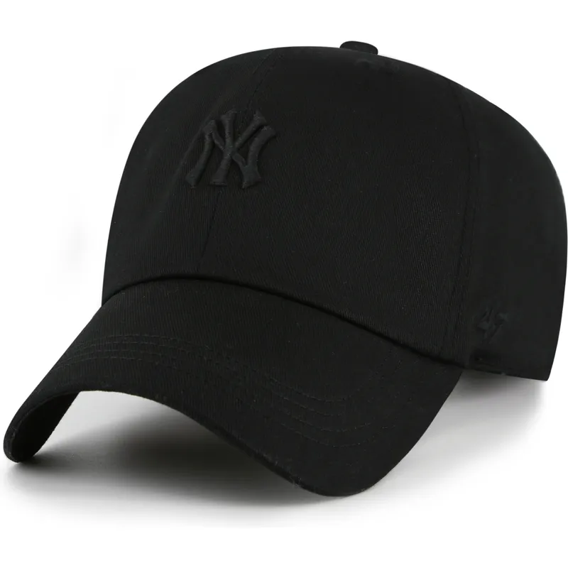 gorra-curva-negra-ajustable-con-logo-negro-clean-up-contemporary-two-tone-de-new-york-yankees-mlb-de-47-brand