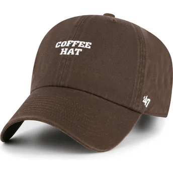 Brun böjd justerbar keps Coffee Hat Phrase Clean Up Base Runner Icon från 47 Brand