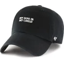 gorra-curva-negra-ajustable-my-dog-is-my-child-phrase-clean-up-base-runner-icon-de-47-brand