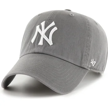 Sapkák ívelt szürke állítható Clean Up No Loop Label New York Yankees MLB 47 Brand