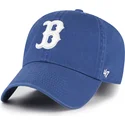 47-brand-curved-brim-clean-up-no-loop-label-boston-red-sox-mlb-blue-adjustable-cap