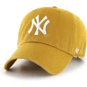 gelbe-gebogene-verstellbare-kappe-clean-up-flat-gold-der-new-york-yankees-mlb-von-47-brand
