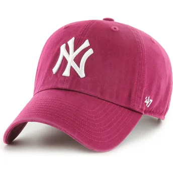 Rote verstellbare gebogene Clean Up Galaxy Kappe der New York Yankees MLB von 47 Brand