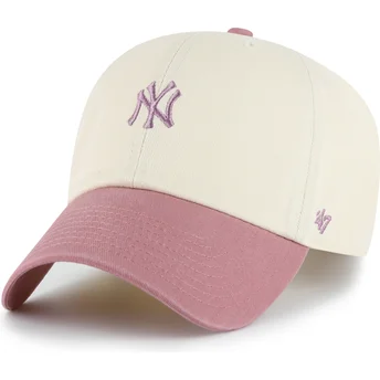 Sapkák ívelt bézs állítható rosa Clean Up Base Runner Two Tone New York Yankees MLB 47 Brand