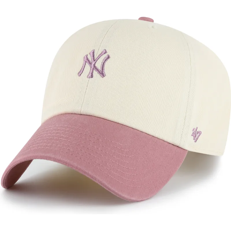 sapkak-ivelt-bezs-allithato-rosa-clean-up-base-runner-two-tone-new-york-yankees-mlb-47-brand
