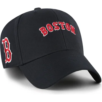 Marinblå böjd justerbar keps MVP Ballpark Script Shot från Boston Red Sox MLB av 47 Brand