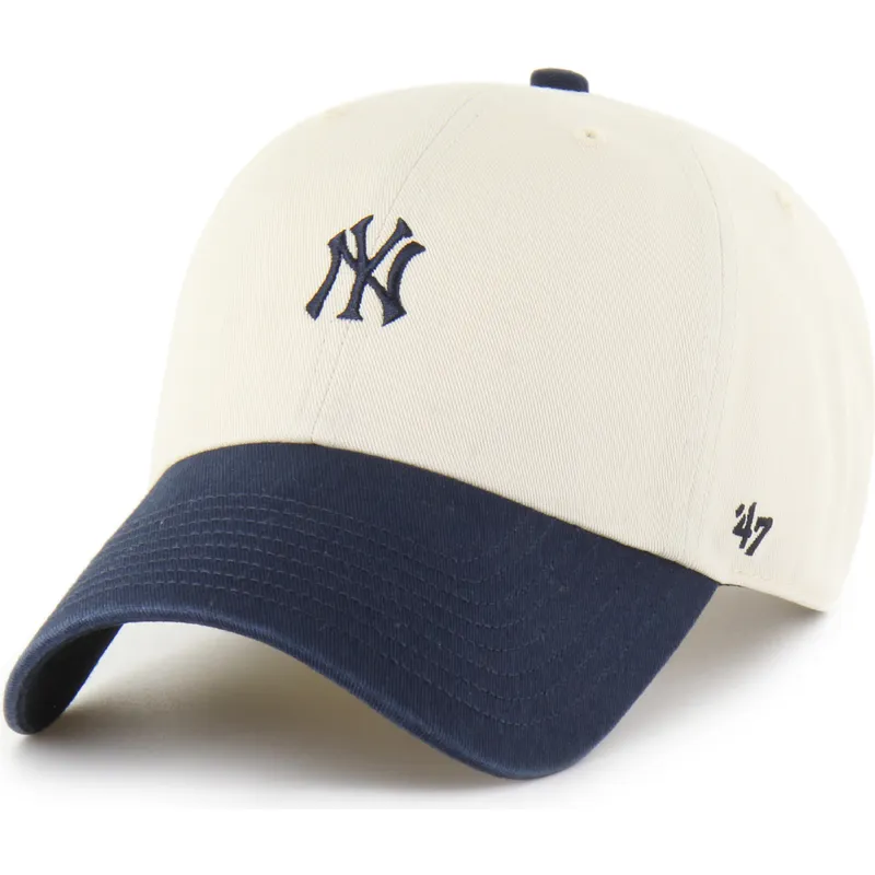 bojd-keps-beige-och-marinbla-justerbar-clean-up-base-runner-sure-shot-two-tone-new-york-yankees-mlb-av-47-brand