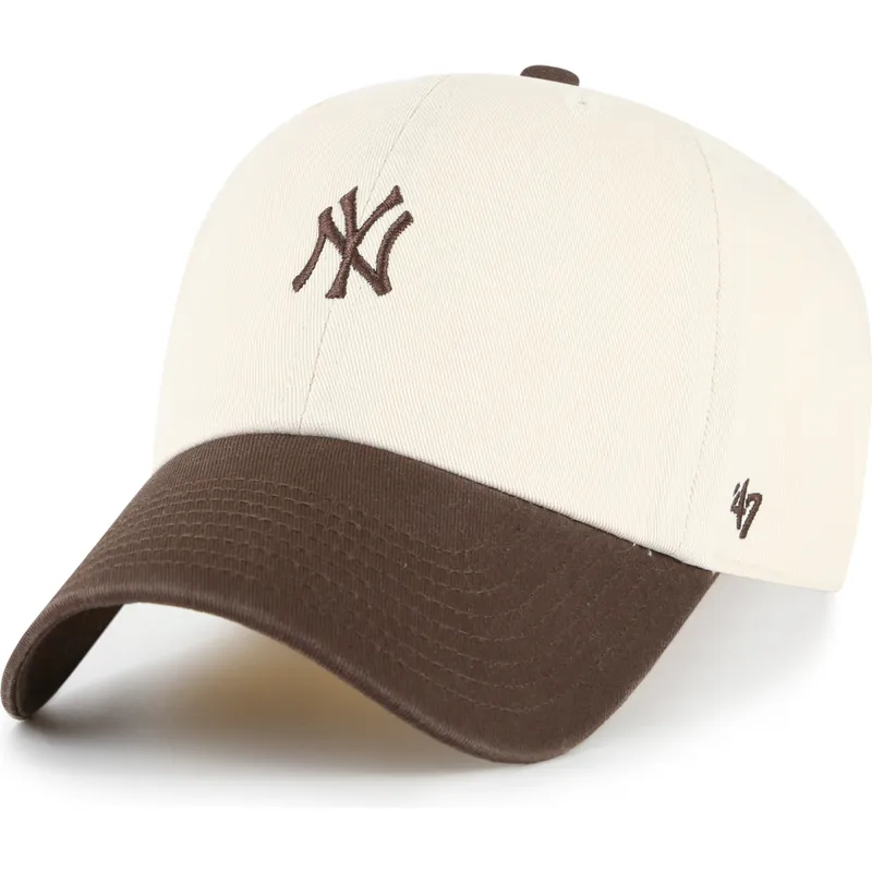 bojd-keps-beige-och-brun-justerbar-clean-up-base-runner-two-tone-new-york-yankees-mlb-av-47-brand