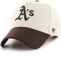 sapkak-ivelt-bezs-snapback-mvp-dt-sure-shot-two-tone-cotton-oakland-athletics-mlb-47-brand