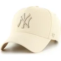 47-brand-curved-brim-mvp-dt-sure-shot-two-tone-cotton-new-york-yankees-mlb-beige-snapback-cap-with-beige-logo