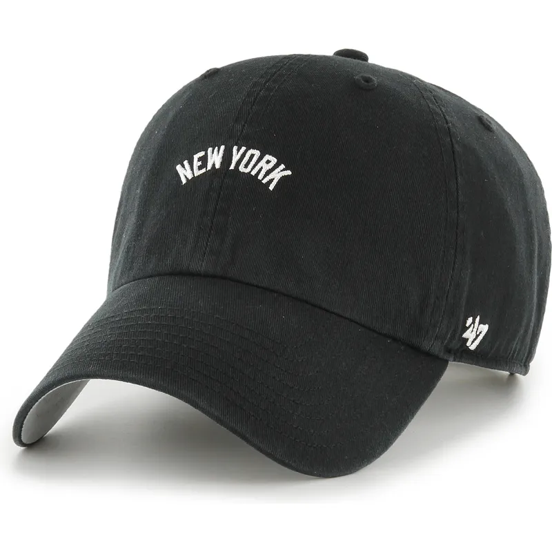 svart-bojd-justerbar-keps-clean-up-base-runner-script-fran-new-york-yankees-mlb-av-47-brand