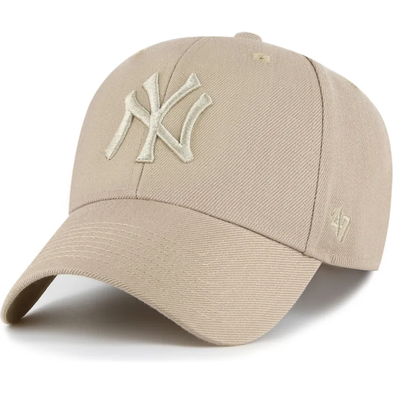 gorra-curva-khaki-snapback-con-logo-khaki-mvp-de-new-york-yankees-mlb-de-47-brand