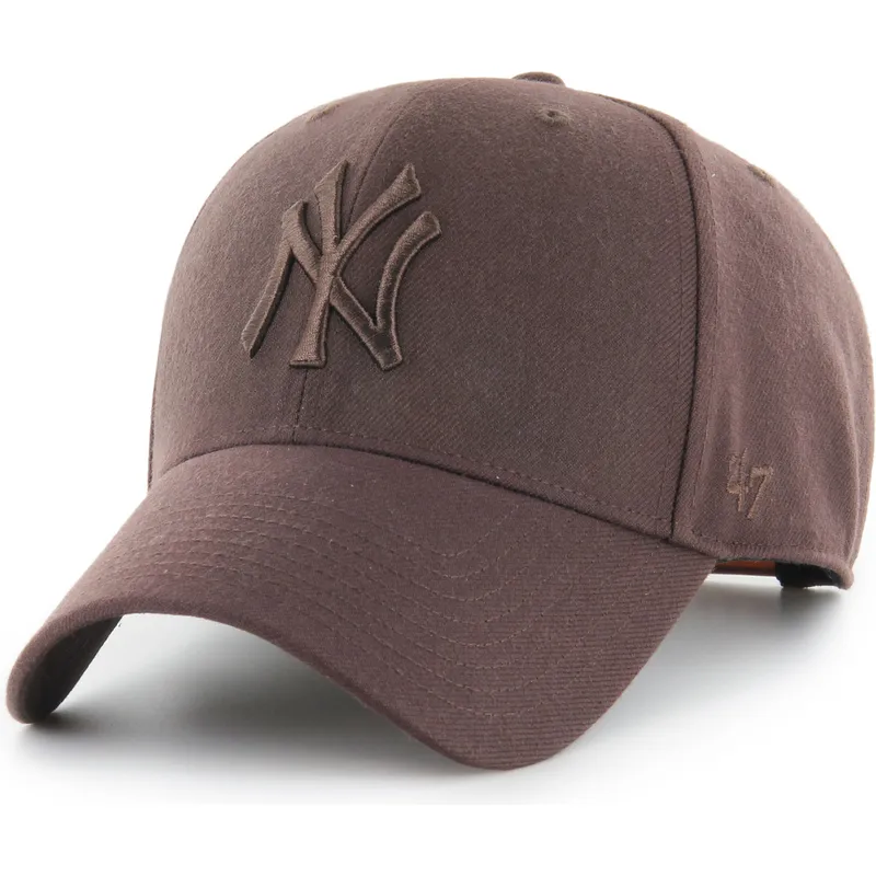 braune-gebogene-snapback-kappe-mit-braunem-mvp-logo-der-new-york-yankees-mlb-von-47-brand