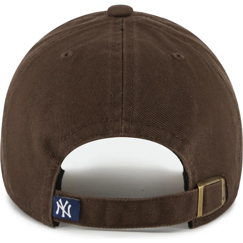 47-brand-curved-brim-brown-logo-clean-up-new-york-yankees-mlb-brown-adjustable-cap